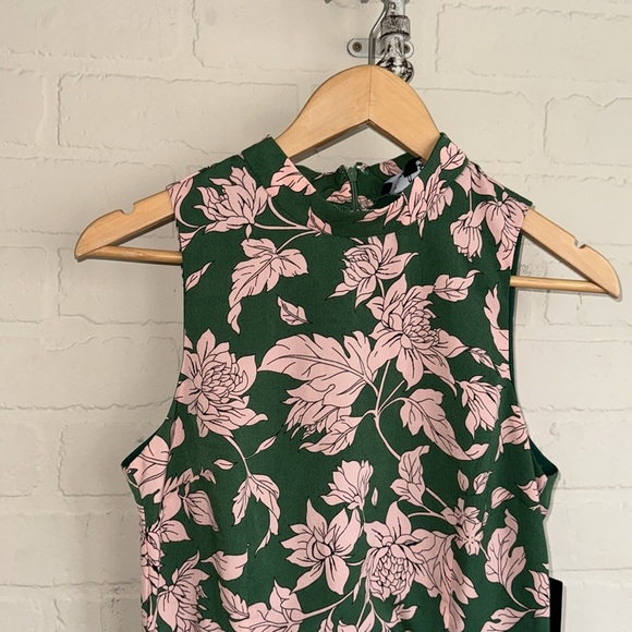 LULU’S dress Pink green floral sleeveless Spring botanical small NEW lined - Picture 3 of 8